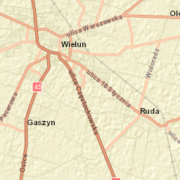 Powiat wieluński Street Map