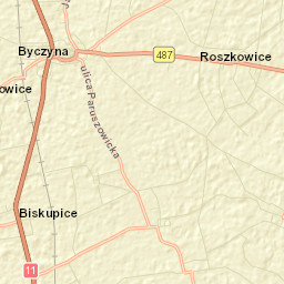 Byczyna Street Map