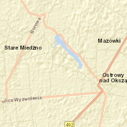Ostrowy nad Okszą Street Map