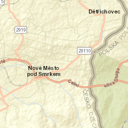 Nové Město pod Smrkem Street Map