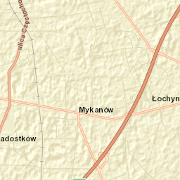 Mykanów Street Map