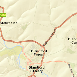 Wimborne Road, Blandford Forum, Dorset Street Map