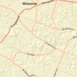 Waśniów Street Map