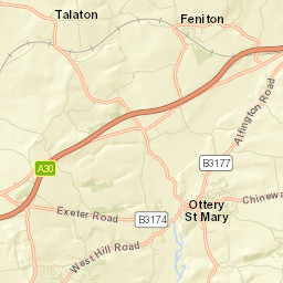 Ottery St Mary Street Map