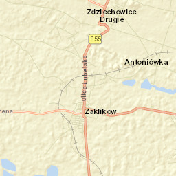 Zaklików Street Map