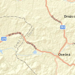 Osečná Street Map