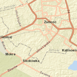 Powiat zamojski Street Map