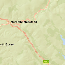 B3212, Dartmoor National Park, Newton Street Map