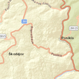 Poniklá Street Map
