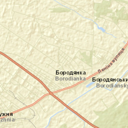 Borodyans’kyy Rayon Street Map