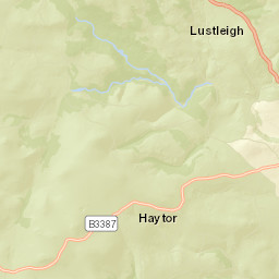 B3387 Dartmoor National Park Newton Abbot Devon Street Map