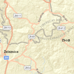 Železnice Street Map