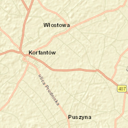 Korfantów Street Map