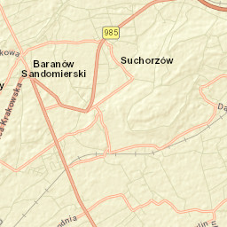 Baranów Sandomierski Street Map