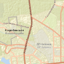 Kotsyubyns’ke Street Map