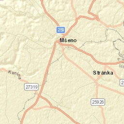 Mšeno Street Map