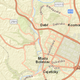 Kosmonosy Street Map