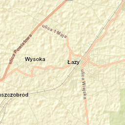 Łazy Street Map