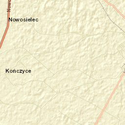 Kończyce Street Map