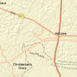 Jeżowe Street Map