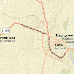 Hadiach Street Map