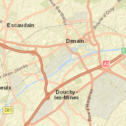 Escaudain Street Map