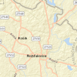 Rožďalovice Street Map