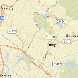Všetaty Street Map