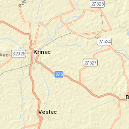 Křinec Street Map