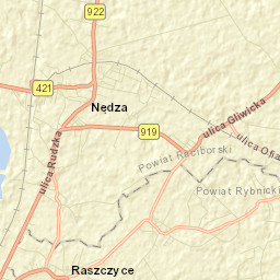 Nędza Street Map