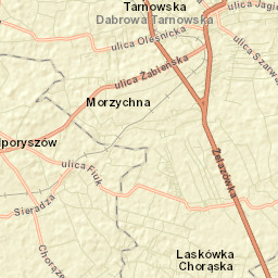 Powiat dąbrowski Street Map