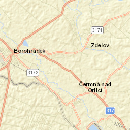 Borohrádek Street Map