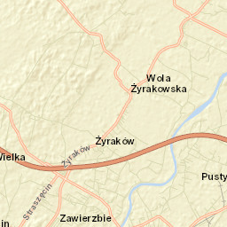 Żyraków Street Map