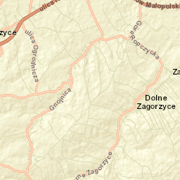 Zagórzyce Street Map