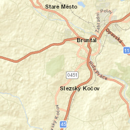 Bruntál Street Map