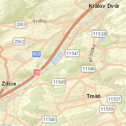 Králův Dvůr Street Map