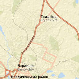 Berdychivskyy Rayon Street Map
