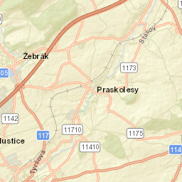 Žebrák Street Map
