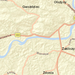 Zakliczyn Street Map