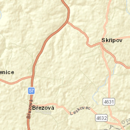 Březová Street Map