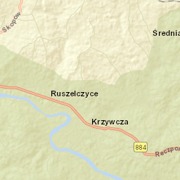 Krzywcza Street Map
