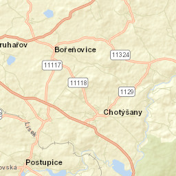 Postupice Street Map
