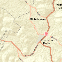 Łososina Dolna Street Map