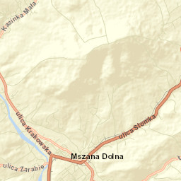 Mszana Dolna Street Map