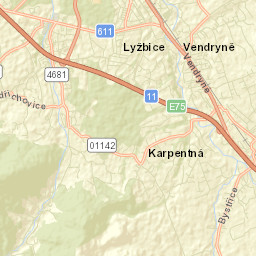 Bystřice Street Map
