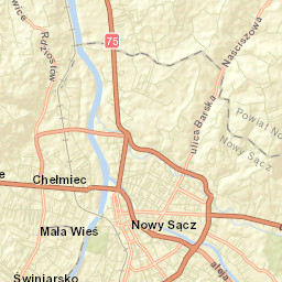 Powiat nowosądecki Street Map