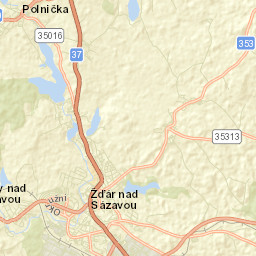 Žďár nad Sázavou Druhy Street Map