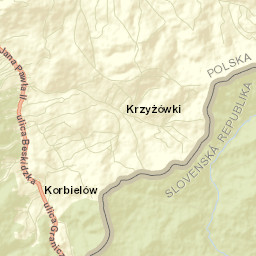 Krzyżowa Street Map