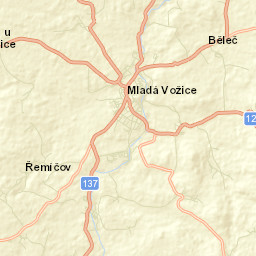 Mladá Vožice Street Map