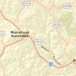 Kunštát Street Map